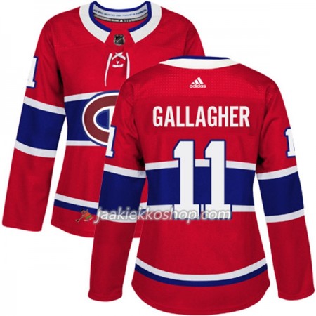 Nainen NHL Montreal Canadiens Pelipaita Brendan Gallagher 11 Adidas 2017-2018 Punainen Authentic